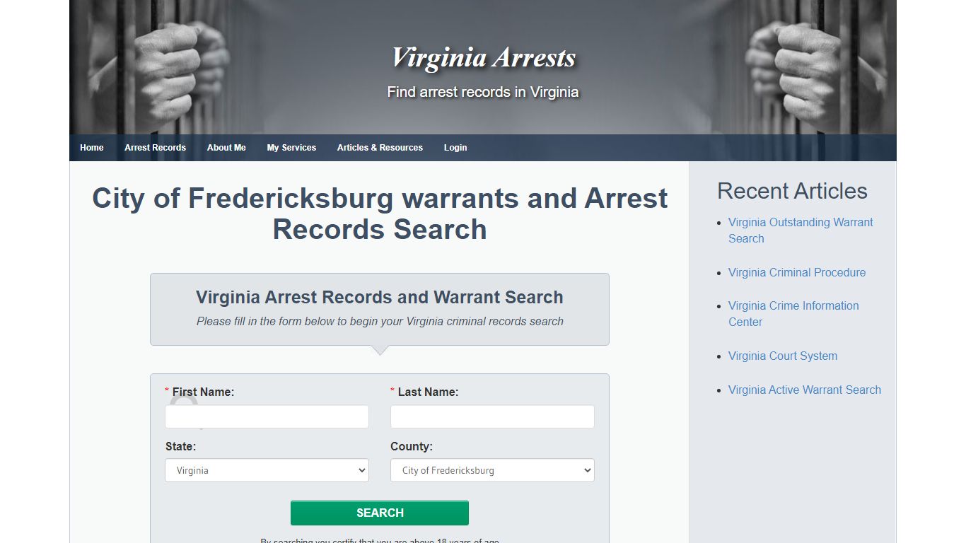 City of Fredericksburg warrants and Arrest Records Search - Virginia ...